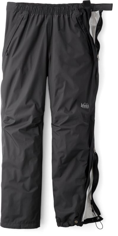 Negro Pantalones De Lluvia Con Cremallera Completa Rei Co-op Rainier Hombres Cortos