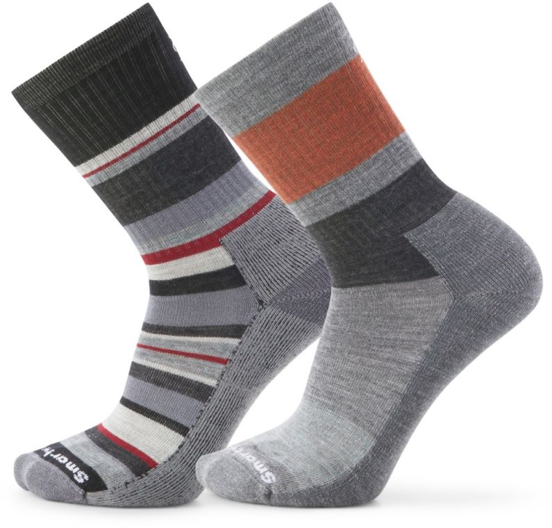 Calcetines Negros Smartwool Daily Block Stripe/saturnsphere Crew Hombre 2 Pares Rei Co-op